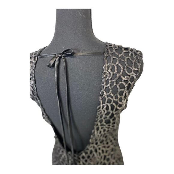 #131 LIPSY UK Black & Pewter Cocktail Dress - Picture 6 of 12